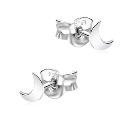 Crescent Moon Shaped Silver Ear Stud STS-5305